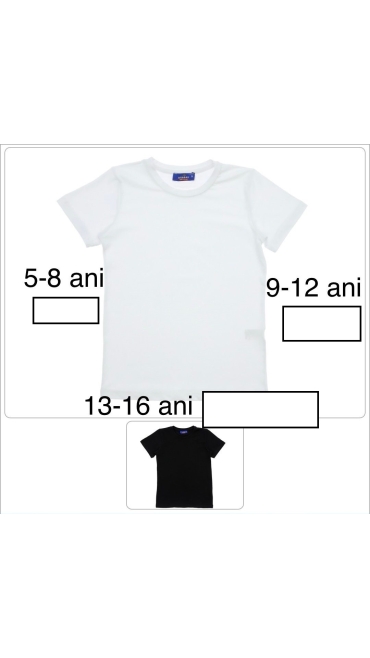 tricou copii alb, negru 13-16 ani 4/set