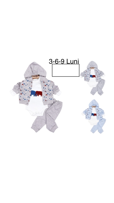 compleu baieti 3-9 luni 3/set