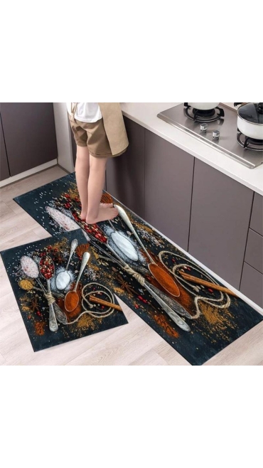 Set 2 Covoare de Bucatarie Antiderapant, 120 x 40 / 60 x 40 cm - Engros