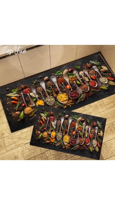 Set 2 Covoare de Bucatarie Antiderapant, 120 x 40 / 60 x 40 cm - Engros