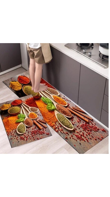 Set 2 Covoare de Bucatarie Antiderapant, 120 x 40 / 60 x 40 cm - Engros
