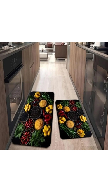 Set 2 Covoare de Bucatarie Antiderapant, 120 x 40 / 60 x 40 cm - Engros