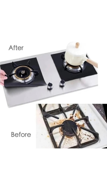 Set 4 Folii Teflon, Detasabile pentru Aragaz, Lavabila Reutilizabila - Engros