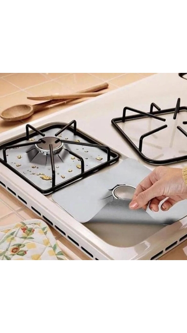 Set 4 Folii Teflon, Detasabile pentru Aragaz, Lavabila Reutilizabila - Engros