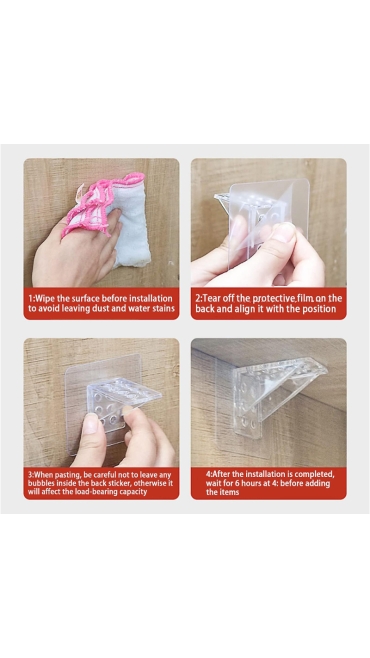 Suport pentru Rafturi Autoadezive, 7 x 7 cm - Engros