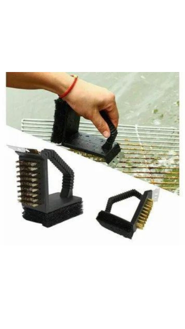 PERIE GRILL 3 ÎN-1 – Curățător perfect pentru grătar, cu peri durabili din oțel inoxidabil, racletă, Engros