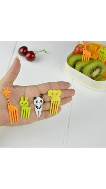Set 10 Furculițe Animale Pentru Copii, 4 x 3 x 0.2 cm - Engros