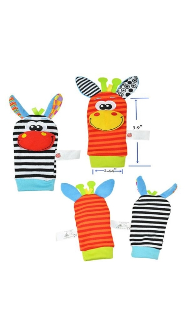 Set 2 Sosete  si 2 Bratari, cu zornaitoare, 2 pentru maini si 2 pentru picioare, Engros