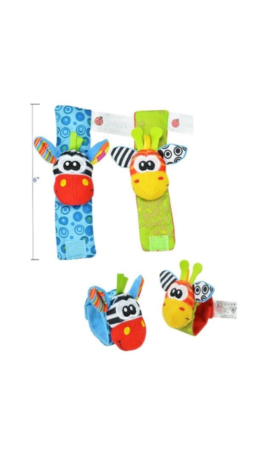 Set 2 Sosete  si 2 Bratari, cu zornaitoare, 2 pentru maini si 2 pentru picioare, Engros