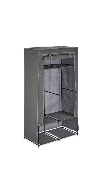 Dulap Textil Casa/ Camping,  gri, 172 x 90 x 45 cm