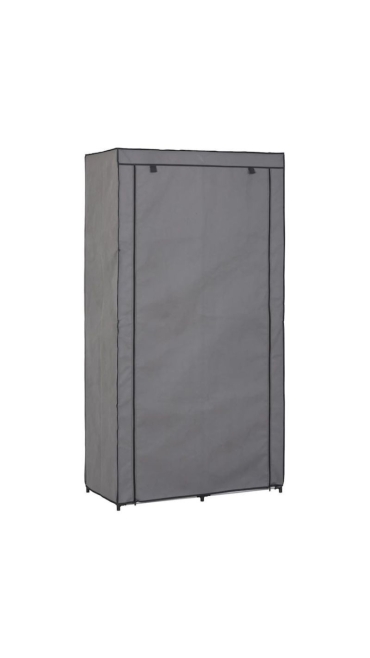 Dulap Textil Casa/ Camping,  gri, 172 x 90 x 45 cm