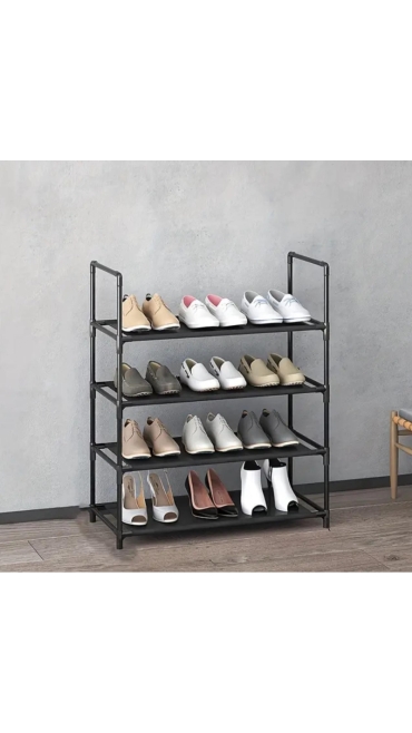 Pantofar cu 4 Etajere, Plastic și Metal, 92 x 84 x 30 cm, Engros