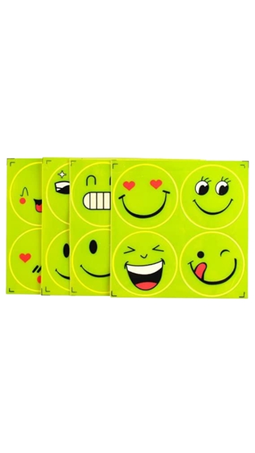 Sticker reflectorizant Smiley 12 x 12 cm Engros