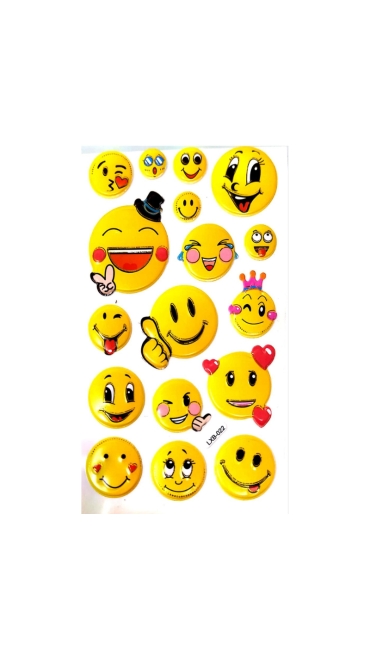 Set stickere Emoji, 24 x 10 cm, Engros