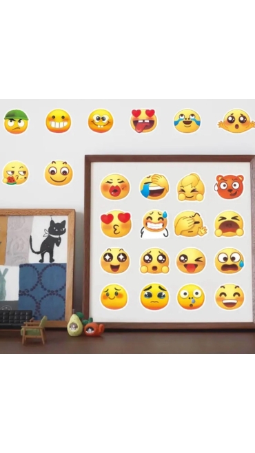 Set stickere Emoji, 24 x 10 cm, Engros