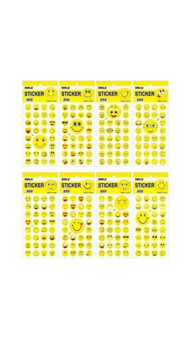 Set stickere Emoji, 24 x 10 cm, Engros