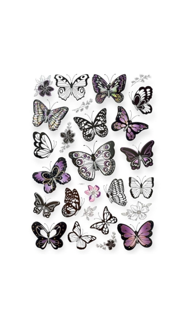 Stickere pentru perete Fluturi multicolor, 50 x 35 cm, Engros