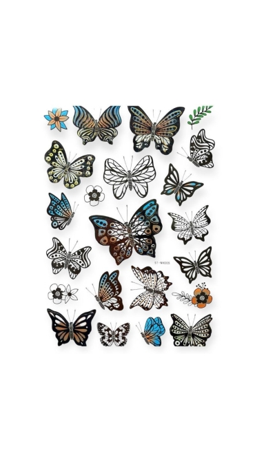 Stickere pentru perete Fluturi multicolor, 50 x 35 cm, Engros