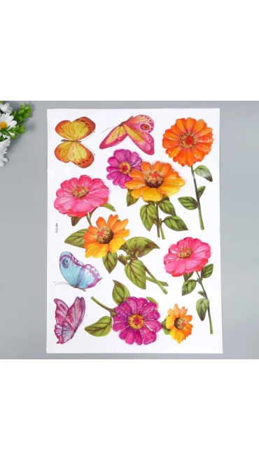 Set stickere Flori colorate, 50 x 35 cm, Engros