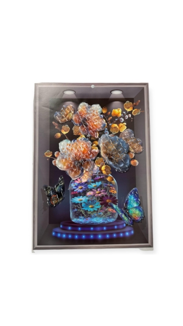Sticker 3D Vaza cu flori, 50 x 35 cm, Engros