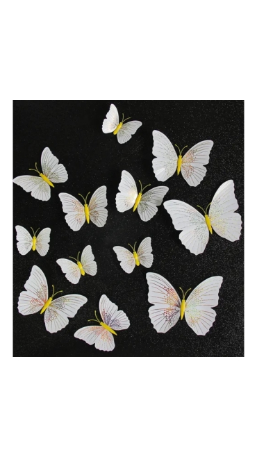 Stickere Decorative de perete Fluturas, 30 x 30 cm - Engros