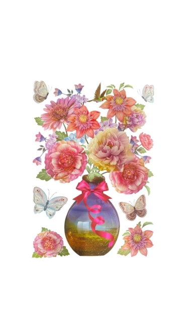 Stickere Decorative de perete Vaze 3D, 50 x 35 cm, Diverse modele - Engros