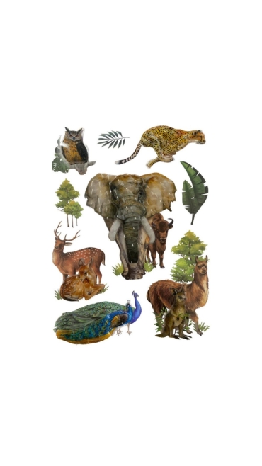 Stickere Decorative copii de perete Animale 3D, 40 x 30 cm, Diverse modele - Engros