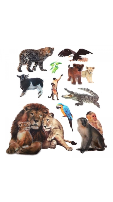 Stickere Decorative copii de perete Animale 3D, 40 x 30 cm, Diverse modele - Engros