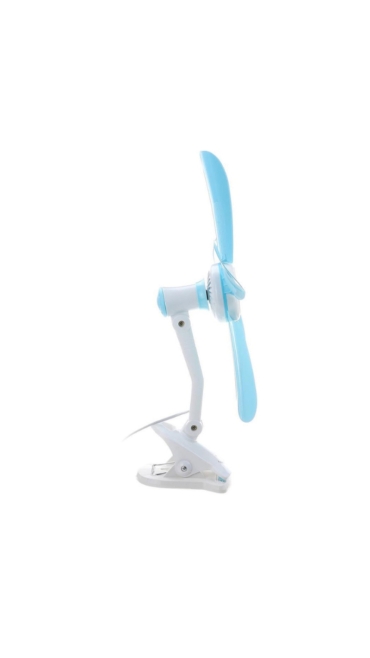 Ventilator Electric multifunctiona, picior pliabil si clips, Alb Albastru - Engros