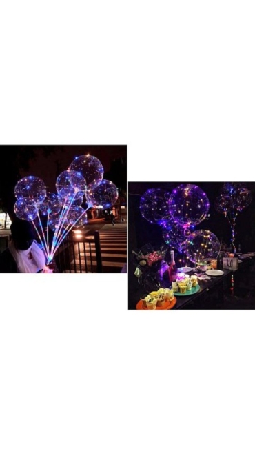 Balon luminos + Bat + Rozeta 50 LED-uri Multicolori - Engros