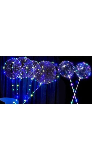 Balon luminos + Bat + Rozeta 50 LED-uri Multicolori - Engros
