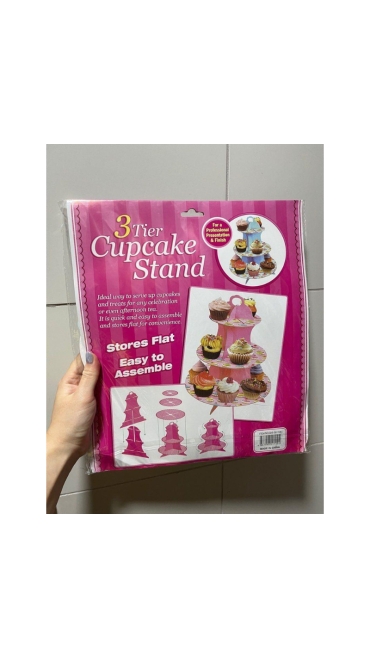 Suport pentru cupcake pentru prăjituri, 3 niveluri, Rotund, din Carton - Engros
