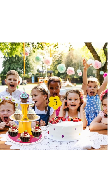 Suport pentru cupcake pentru prăjituri, 3 niveluri, Rotund, din Carton - Engros