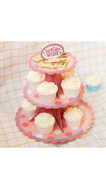 Suport pentru cupcake pentru prăjituri, 3 niveluri, Rotund, din Carton - Engros