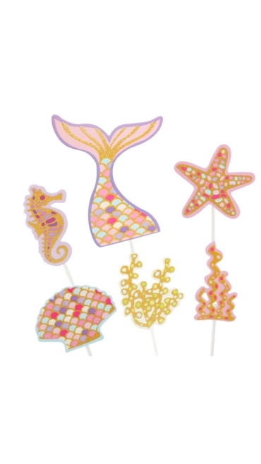 Set Aniversar Sirena - 153 Piese, Farfurii, Pahare, Tacâmuri și Decoratiuni