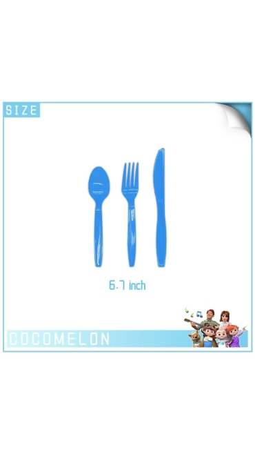 Set Aniversar Cocomelon - 144 Piese, Farfurii, Pahare, Tacâmuri și Decoratiuni