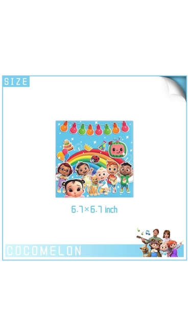 Set Aniversar Cocomelon - 144 Piese, Farfurii, Pahare, Tacâmuri și Decoratiuni