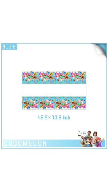 Set Aniversar Cocomelon - 144 Piese, Farfurii, Pahare, Tacâmuri și Decoratiuni