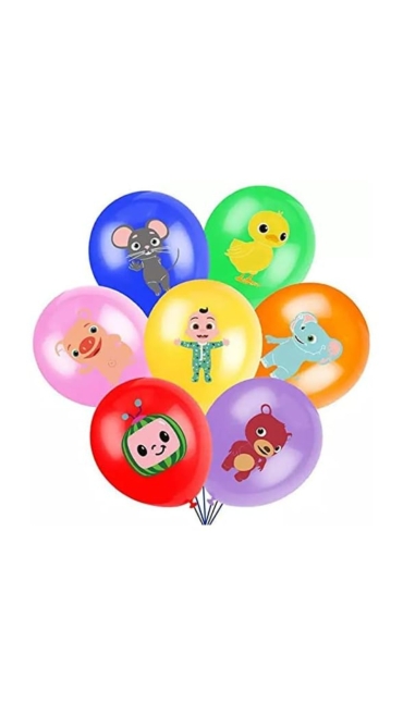 Set Aniversar Cocomelon - 144 Piese, Farfurii, Pahare, Tacâmuri și Decoratiuni