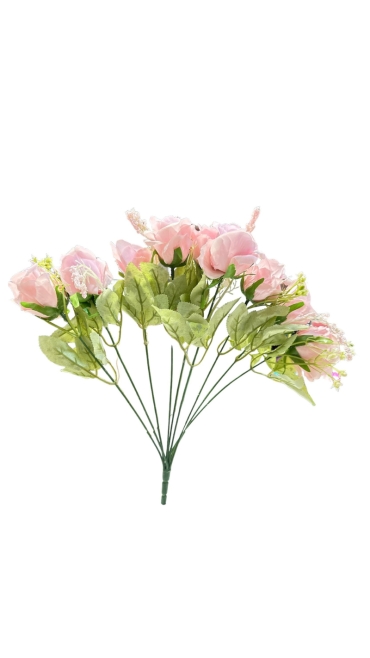 Buchet Trandafiri din Flori Artificiale, 9 capete, 37 cm - Engros