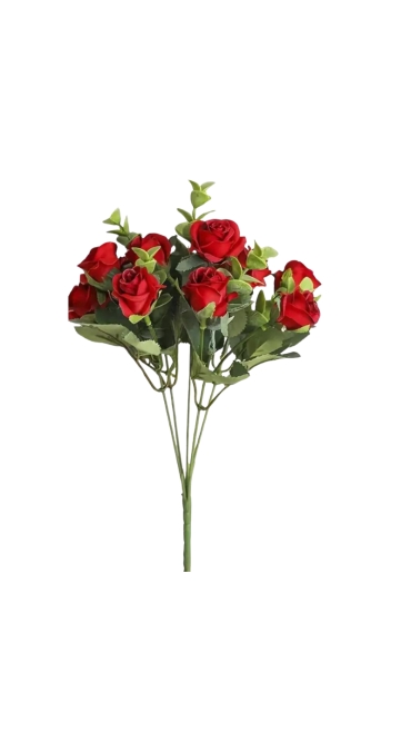 Buchet Trandafiri din Flori Artificiale, 5 capete, 32 cm - Engros