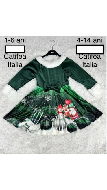 rochie fetea craciun 1-6 ani catifea italia 5/set