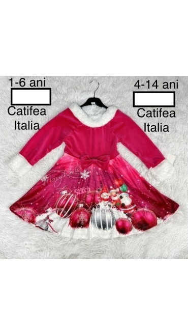 rochie fete craciun 4-14 ani catifea italia 5/set