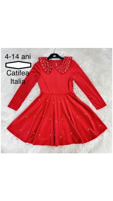 rochie fete craciun 4-14 ani catifea italia 5/set