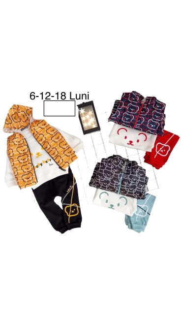 compleu baieti 6-18 luni 3/set