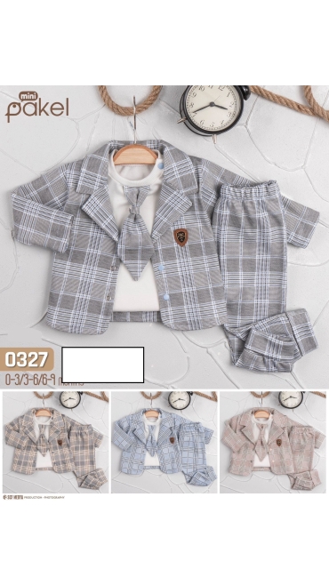 costum baieti 0-9 luni 3/set