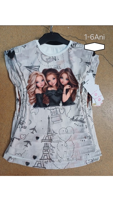 tricou fete 1-6 ani 6/set