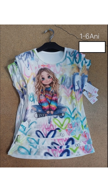 tricou fete 1-6 ani 6/set