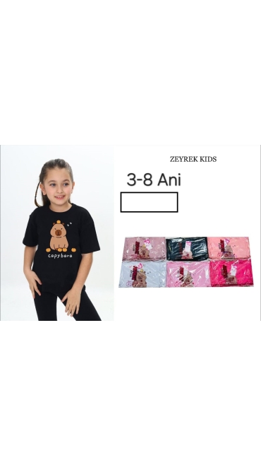 tricou fete 3-8 ani 5/set