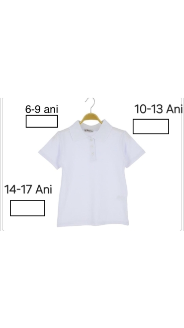 tricou alb copii scoala 14-17 ani 4/set